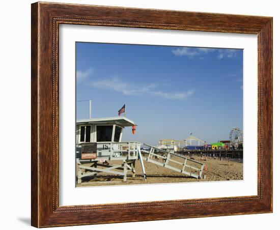 Life Guard Watch Tower, Santa Monica Beach, Los Angeles, California, USA-Kober Christian-Framed Photographic Print