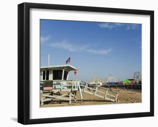 Life Guard Watch Tower, Santa Monica Beach, Los Angeles, California, USA-Kober Christian-Framed Photographic Print