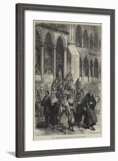 Life in Constantinople, Moslems Leaving the Mosque-null-Framed Giclee Print