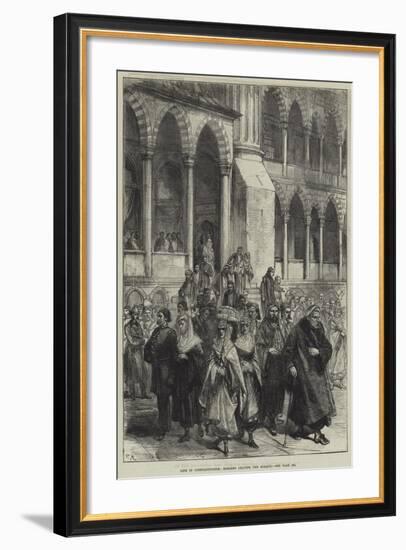 Life in Constantinople, Moslems Leaving the Mosque-null-Framed Giclee Print