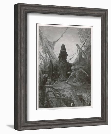 Life-In-Death Dices with Death Himself to Decide the Fate of the Sailors-Gustave Dor?-Framed Photographic Print