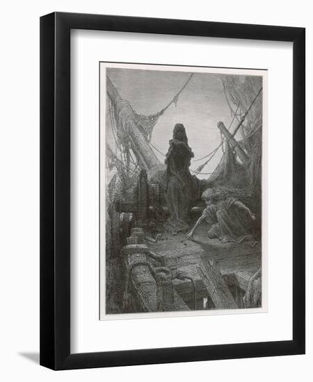 Life-In-Death Dices with Death Himself to Decide the Fate of the Sailors-Gustave Dor?-Framed Photographic Print