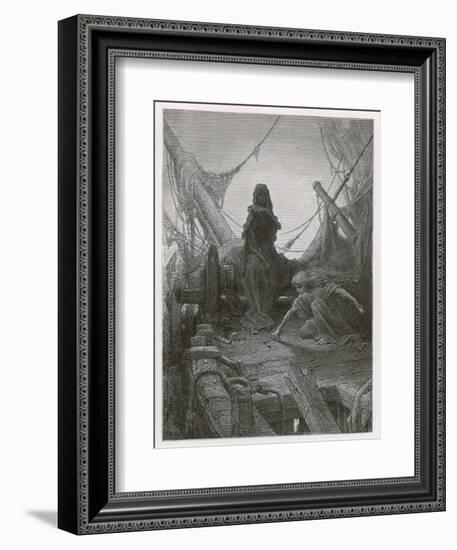 Life-In-Death Dices with Death Himself to Decide the Fate of the Sailors-Gustave Dor?-Framed Photographic Print