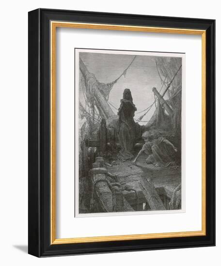 Life-In-Death Dices with Death Himself to Decide the Fate of the Sailors-Gustave Dor?-Framed Photographic Print