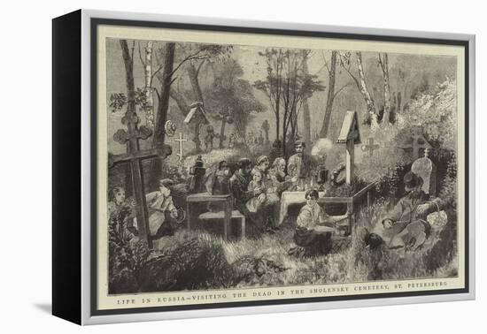 Life in Russia, Visiting the Dead in the Smolensky Cemetery, St Petersburg-null-Framed Premier Image Canvas