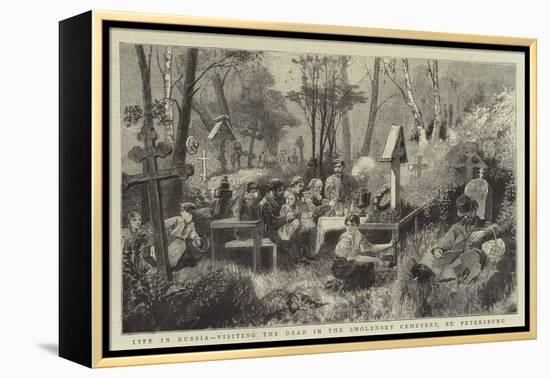 Life in Russia, Visiting the Dead in the Smolensky Cemetery, St Petersburg-null-Framed Premier Image Canvas