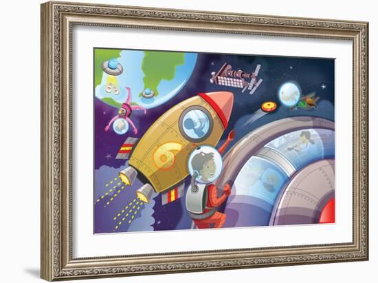 Life in Space - Jack & Jill-Merril Rainey-Framed Giclee Print