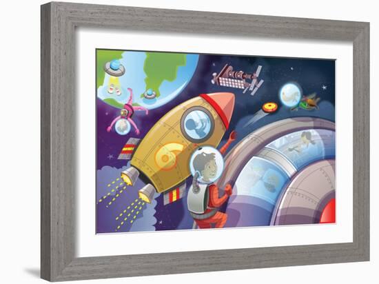 Life in Space - Jack & Jill-Merril Rainey-Framed Giclee Print