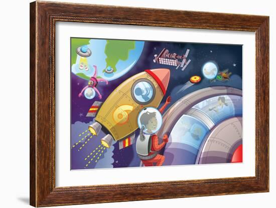 Life in Space - Jack & Jill-Merril Rainey-Framed Giclee Print