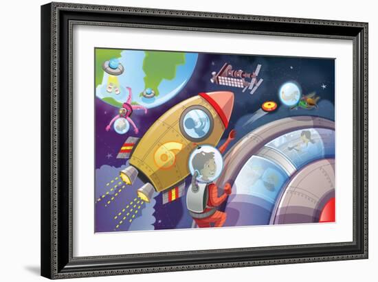 Life in Space - Jack & Jill-Merril Rainey-Framed Giclee Print