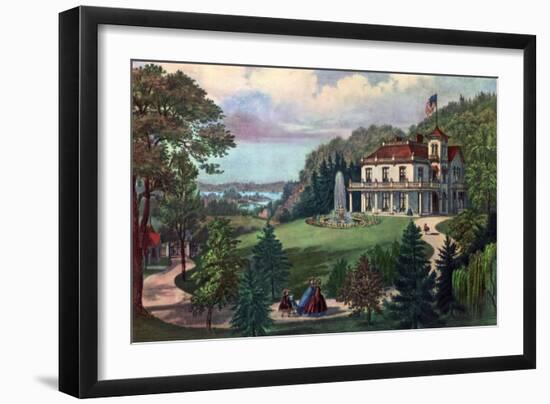 Life in the Country, Evening, 1862-Currier & Ives-Framed Giclee Print