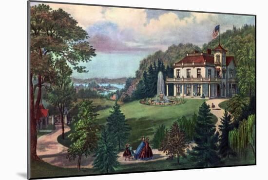 Life in the Country, Evening, 1862-Currier & Ives-Mounted Giclee Print