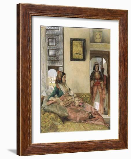 Life in the Hhareem at Mamluk House, Cairo, c.1858-John Frederick Lewis-Framed Giclee Print