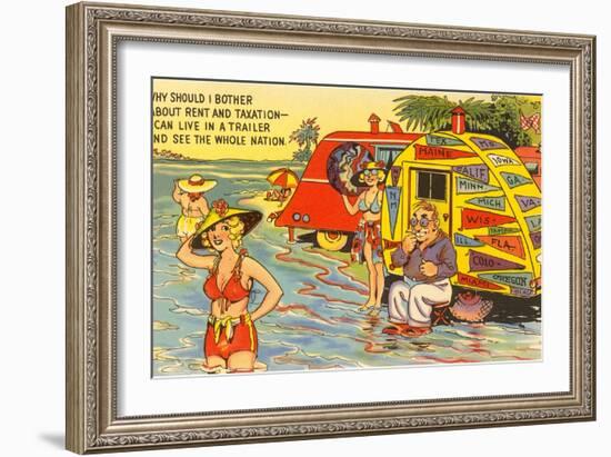 Life in the Trailer Park, Cartoon-null-Framed Art Print