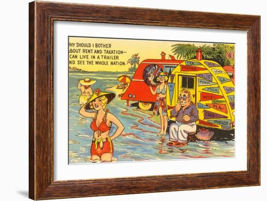 Life in the Trailer Park, Cartoon-null-Framed Art Print