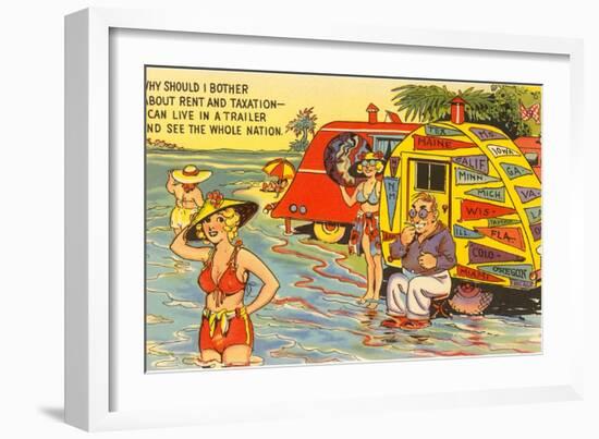 Life in the Trailer Park, Cartoon-null-Framed Art Print