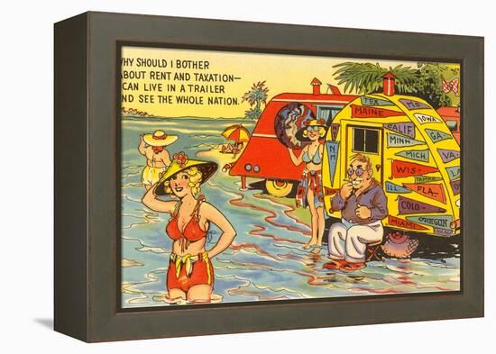 Life in the Trailer Park, Cartoon-null-Framed Stretched Canvas