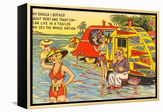 Life in the Trailer Park, Cartoon-null-Framed Stretched Canvas