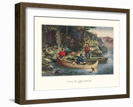 Life in the Woods-Currier & Ives-Framed Art Print