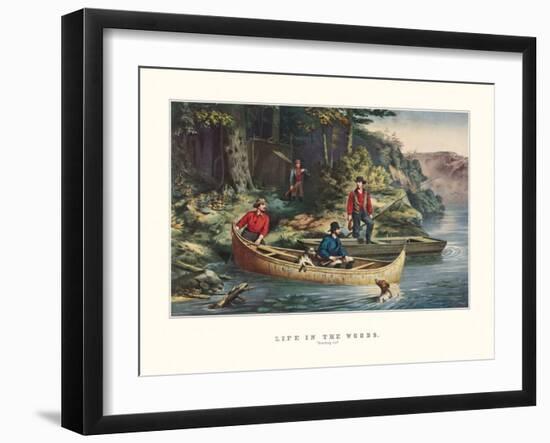 Life in the Woods-Currier & Ives-Framed Art Print