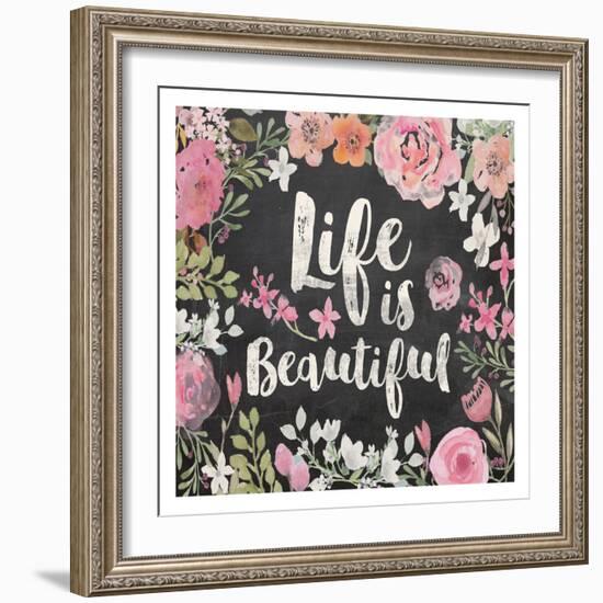 Life Is Beautiful Floral-Alicia Vidal-Framed Art Print