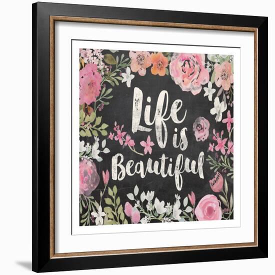 Life Is Beautiful Floral-Alicia Vidal-Framed Art Print