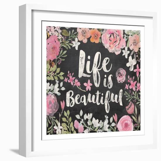 Life Is Beautiful Floral-Alicia Vidal-Framed Art Print