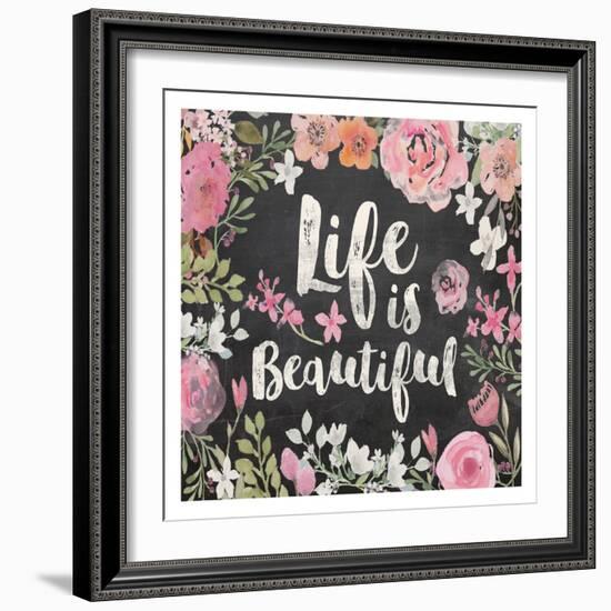 Life Is Beautiful Floral-Alicia Vidal-Framed Art Print