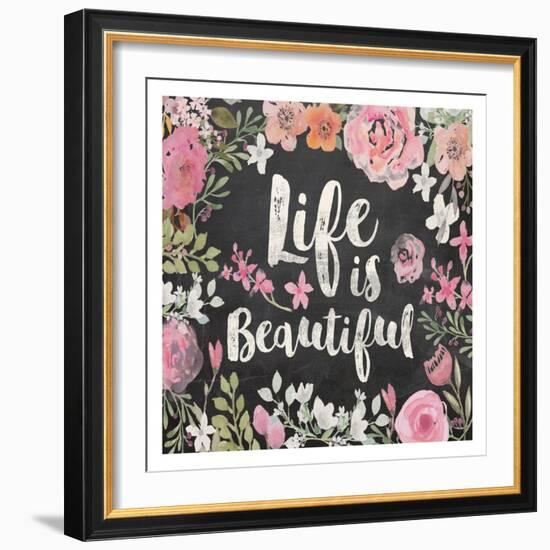 Life Is Beautiful Floral-Alicia Vidal-Framed Art Print