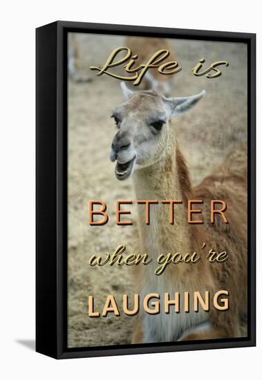 Life Is Better Laughing-Cora Niele-Framed Premier Image Canvas