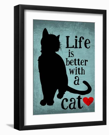 Life is Better with a Cat-Ginger Oliphant-Framed Art Print