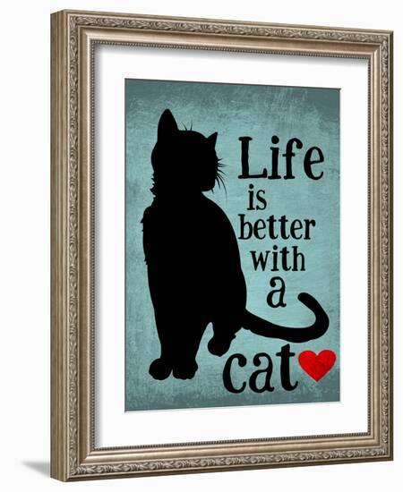 Life is Better with a Cat-Ginger Oliphant-Framed Art Print