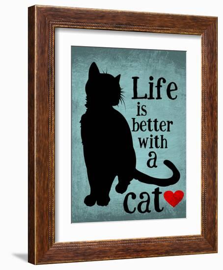 Life is Better with a Cat-Ginger Oliphant-Framed Art Print