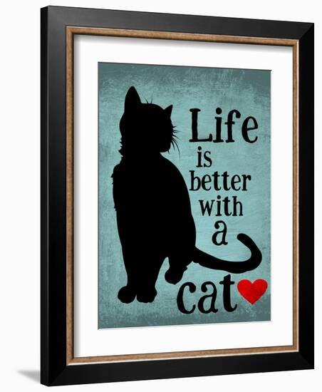 Life is Better with a Cat-Ginger Oliphant-Framed Art Print