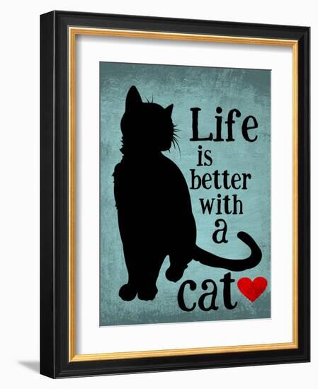 Life is Better with a Cat-Ginger Oliphant-Framed Art Print