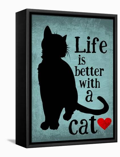 Life is Better with a Cat-Ginger Oliphant-Framed Stretched Canvas