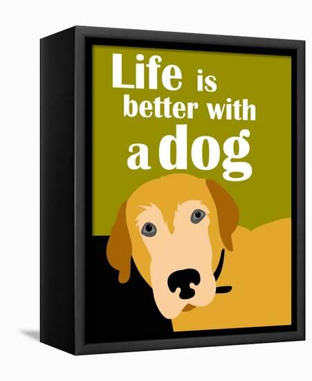 Life is Better with a Dog-Ginger Oliphant-Framed Stretched Canvas