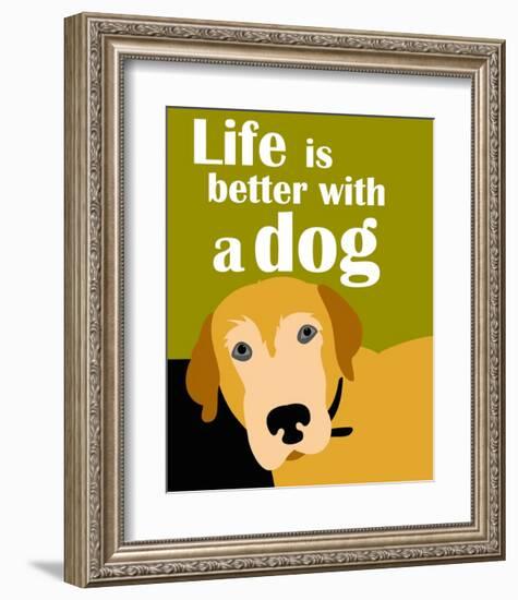 Life is Better with a Dog-Ginger Oliphant-Framed Art Print