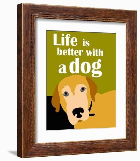 Life is Better with a Dog-Ginger Oliphant-Framed Art Print