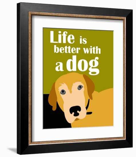 Life is Better with a Dog-Ginger Oliphant-Framed Art Print