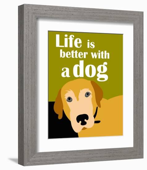 Life is Better with a Dog-Ginger Oliphant-Framed Art Print