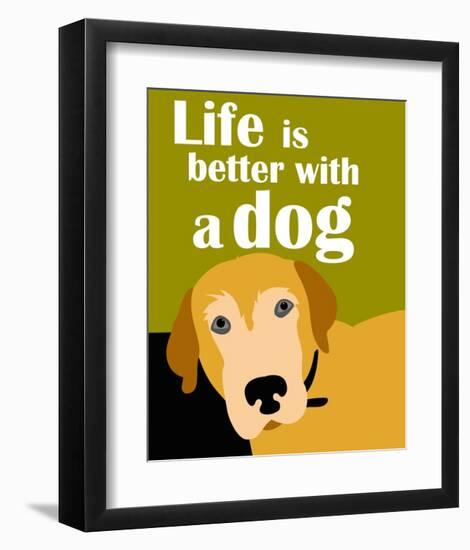 Life is Better with a Dog-Ginger Oliphant-Framed Art Print