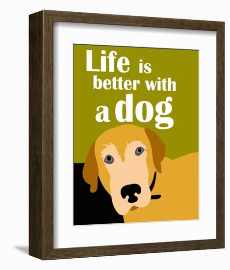 Life is Better with a Dog-Ginger Oliphant-Framed Art Print