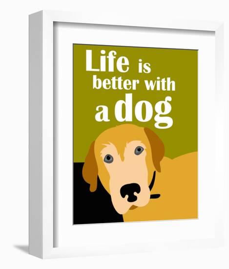 Life is Better with a Dog-Ginger Oliphant-Framed Art Print