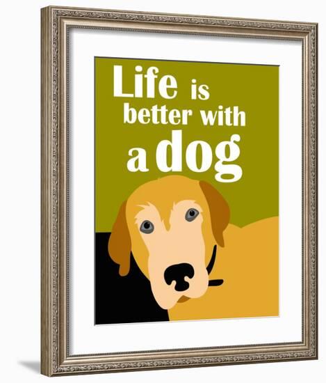 Life is Better with a Dog-Ginger Oliphant-Framed Art Print