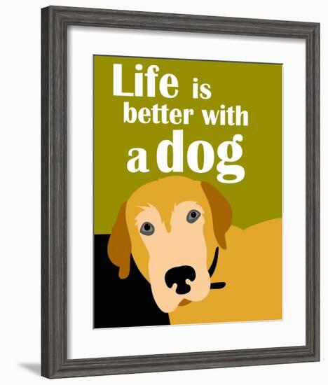 Life is Better with a Dog-Ginger Oliphant-Framed Art Print