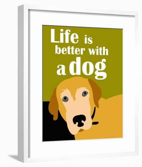 Life is Better with a Dog-Ginger Oliphant-Framed Art Print