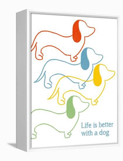 Life is Better With A Dog-Anna Quach-Framed Stretched Canvas