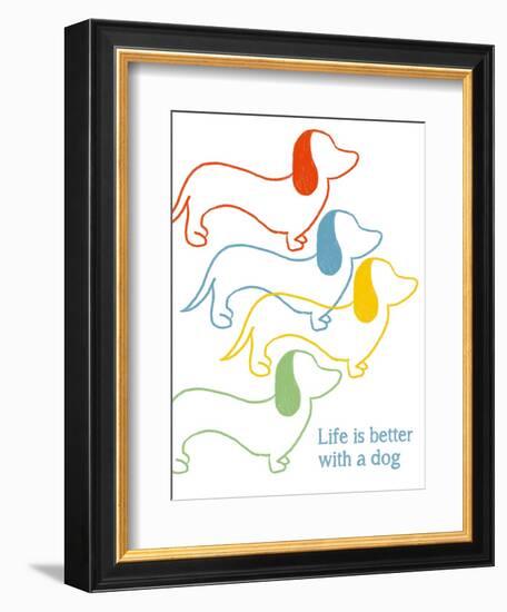 Life is Better With A Dog-Anna Quach-Framed Art Print