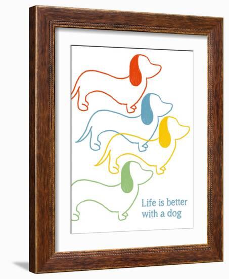 Life is Better With A Dog-Anna Quach-Framed Art Print
